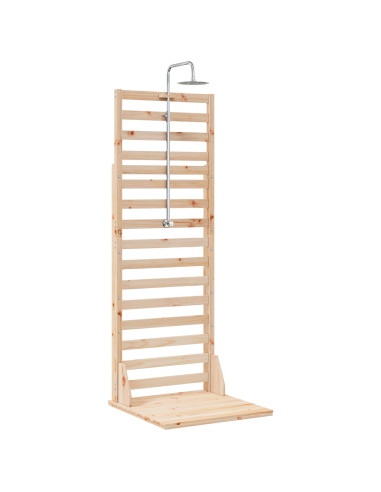 Doccia da esterno 225 cm Legno massello di pino e acciaio inox