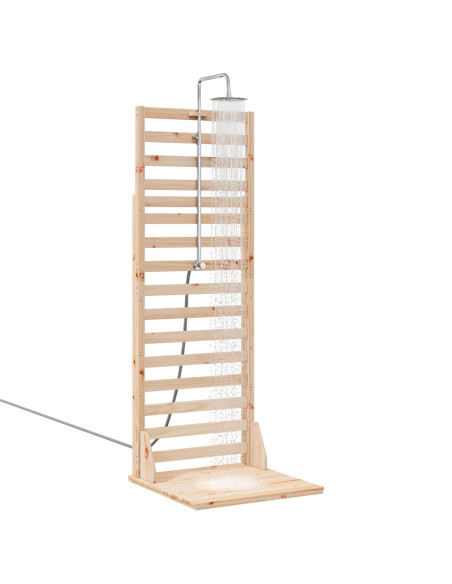 Doccia da esterno 225 cm Legno massello di pino e acciaio inox