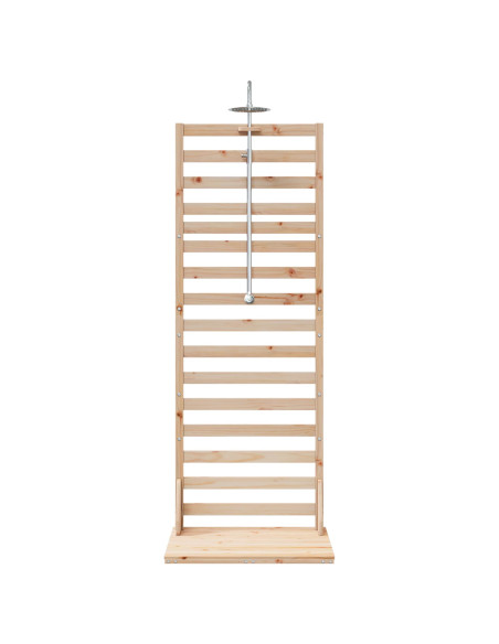 Doccia da esterno 225 cm Legno massello di pino e acciaio inox