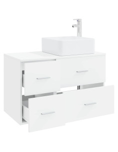 Set di mobili per il bagno 2 pcs Bianco Legno ingegnerizzato 2