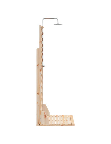 Doccia da esterno 225 cm Legno massello di pino e acciaio inox