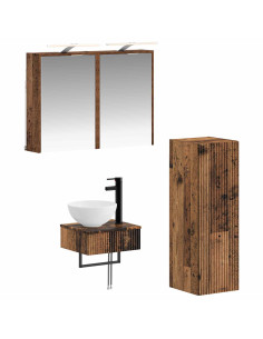 Set di Armadi da Bagno 4 pcs Legno antico 43 x 16 x 62,5 cm