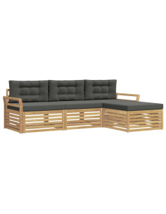 Set di divani da esterno 4 pcs Bianco e Antracite 2