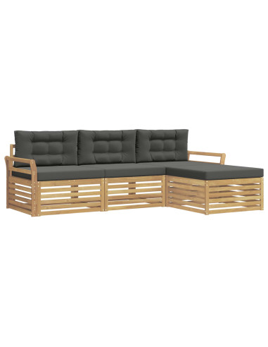 Set di divani da esterno 4 pcs Bianco e Antracite