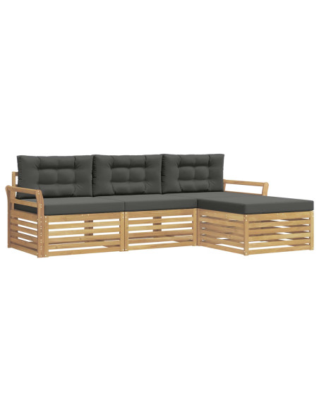 Set di divani da esterno 4 pcs Bianco e Antracite