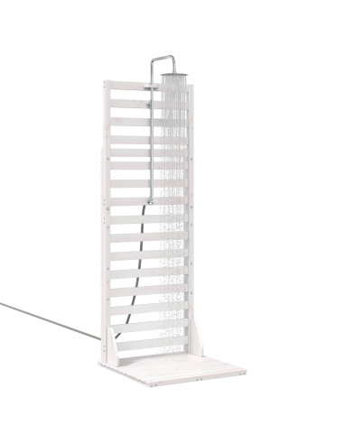 Doccia da esterno 225 cm Legno massello di pino e acciaio inox