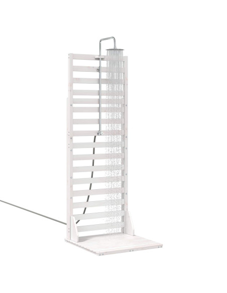 Doccia da esterno 225 cm Legno massello di pino e acciaio inox