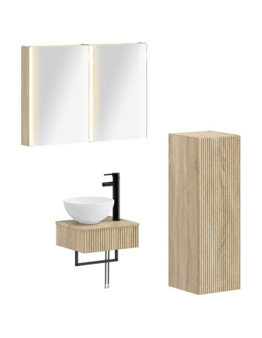 Set di Armadi da Bagno 4 pcs Rovere Sonoma 43 x 11,5 x 60,5 cm