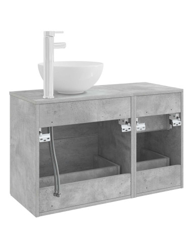 Set di mobili per il bagno 2 pcs Grigio Cemento