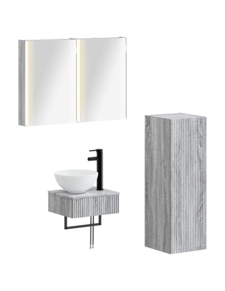 Set di Armadi da Bagno 4 pcs Sonoma grigio 43 x 11,5 x 60,5 cm
