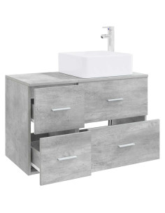 Set di mobili per il bagno 2 pcs Grigio Cemento 2