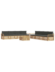 Set di divani da esterno 9 pcs Bianco e Antracite 2
