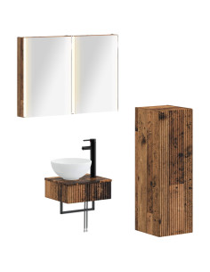 Set di Armadi da Bagno 4 pcs Legno antico 43 x 11,5 x 60,5 cm
