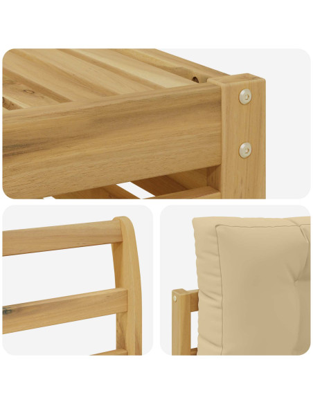 Set di divani da esterno 4 pcs Bianco e Beige