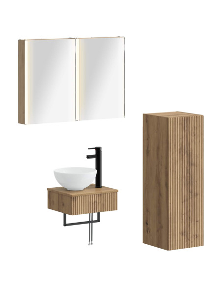 Set di Armadi da Bagno 4 pcs Rovere Artigianale