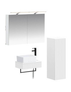 Set di Armadi da Bagno 4 pcs Bianco 50 x 14,5 x 70 cm