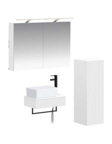 Set di Armadi da Bagno 4 pcs Bianco 50 x 14,5 x 70 cm