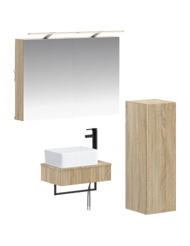 Set di Armadi da Bagno 4 pcs Rovere Sonoma 50 x 14,5 x 70 cm