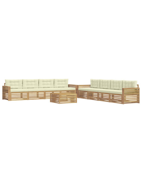 Set di divani da esterno 9 pcs Bianco e Crema