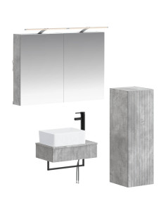 Set di Armadi da Bagno 4 pcs Grigio Cemento 50 x 14,5 x 70 cm