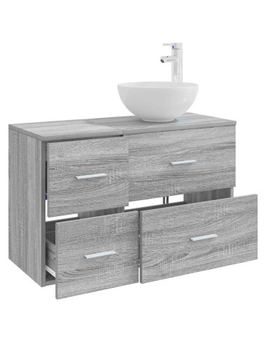 Set di mobili per il bagno 2 pcs Sonoma grigio