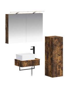 Set di Armadi da Bagno 4 pcs Rovere Fumo 50 x 14,5 x 70 cm