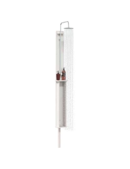 Doccia da esterno 246 cm Legno massello di pino e acciaio inox
