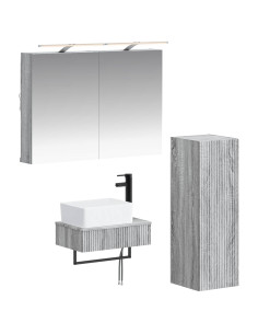 Set di Armadi da Bagno 4 pcs Sonoma grigio 50 x 14,5 x 70 cm