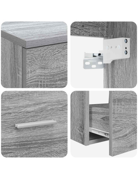 Set di mobili per il bagno 2 pcs Sonoma grigio