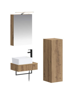 Set di Armadi da Bagno 4 pcs Rovere Artigianale