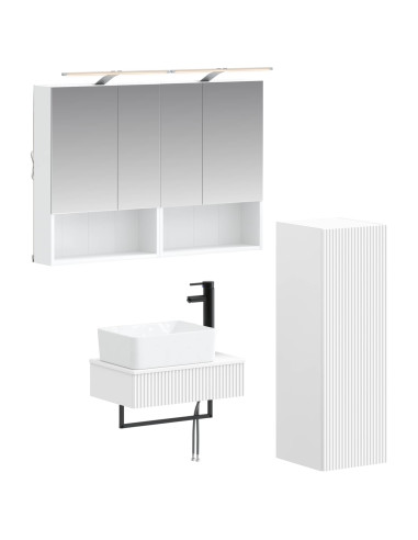 Set di Armadi da Bagno 4 pcs Bianco 50 x 14,5 x 70 cm