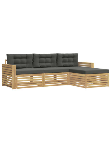 Set di divani da esterno 4 pcs Bianco e Antracite