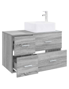 Set di mobili per il bagno 2 pcs Sonoma grigio 2