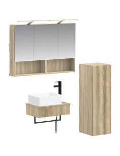 Set di Armadi da Bagno 4 pcs Rovere Sonoma 50 x 14,5 x 70 cm