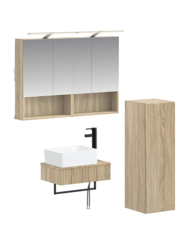 Set di Armadi da Bagno 4 pcs Rovere Sonoma 50 x 14,5 x 70 cm