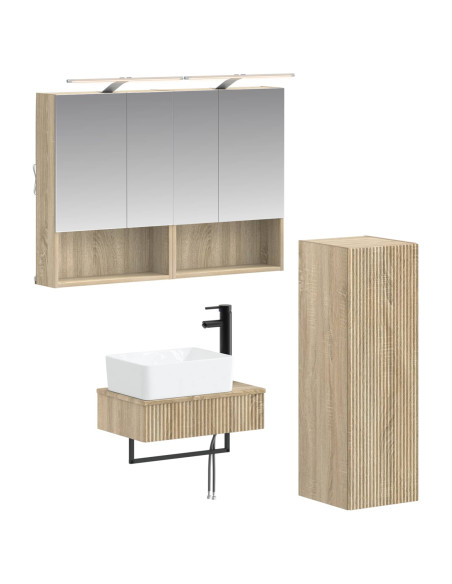 Set di Armadi da Bagno 4 pcs Rovere Sonoma 50 x 14,5 x 70 cm