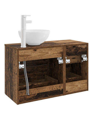 Set di mobili per il bagno 2 pcs Legno antico
