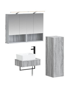 Set di Armadi da Bagno 4 pcs Sonoma grigio 50 x 14,5 x 70 cm