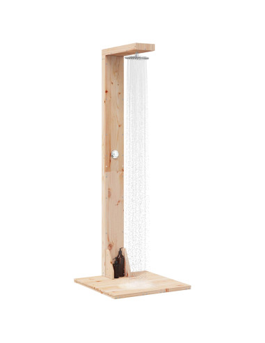 Doccia da esterno 210 cm Legno massello di pino e acciaio inox