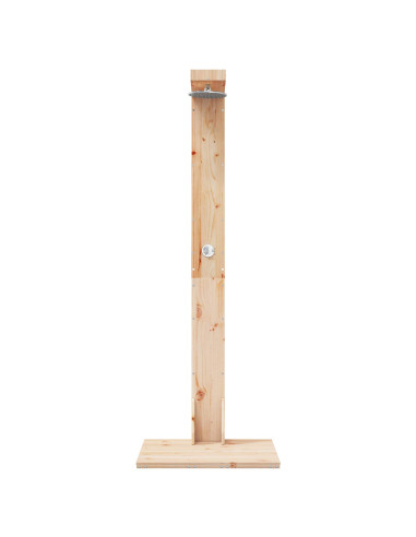Doccia da esterno 210 cm Legno massello di pino e acciaio inox