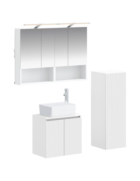 Set di mobili per il bagno 4 pcs Bianco