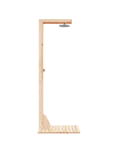 Doccia da esterno 210 cm Legno massello di pino e acciaio inox