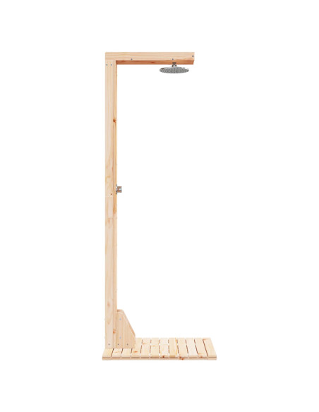 Doccia da esterno 210 cm Legno massello di pino e acciaio inox