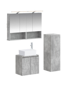 Set di mobili per il bagno 4 pcs Grigio Cemento