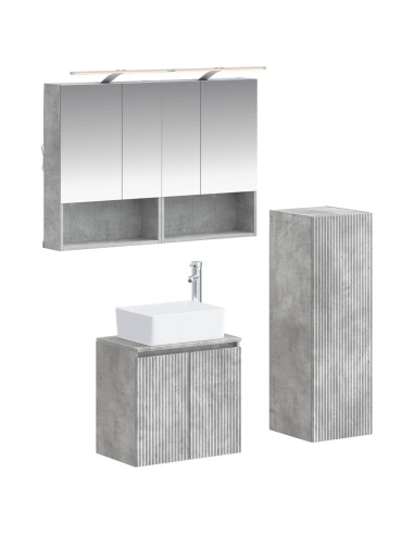 Set di mobili per il bagno 4 pcs Grigio Cemento