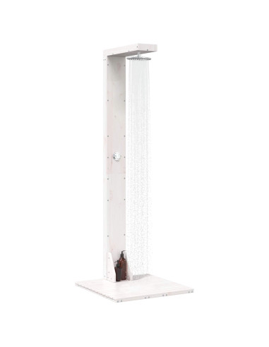 Doccia da esterno 210 cm Legno massello di pino e acciaio inox