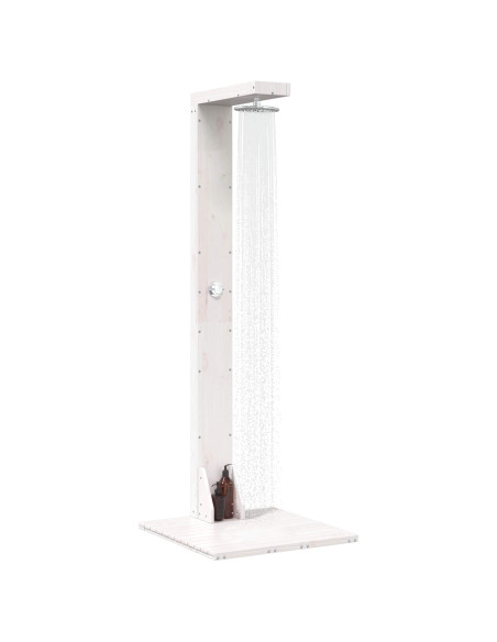 Doccia da esterno 210 cm Legno massello di pino e acciaio inox