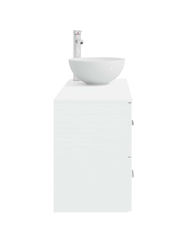 Set di mobili per il bagno 2 pcs Bianco Legno ingegnerizzato