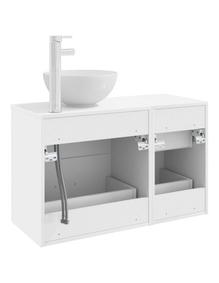 Set di mobili per il bagno 2 pcs Bianco Legno ingegnerizzato
