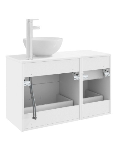 Set di mobili per il bagno 2 pcs Bianco Legno ingegnerizzato